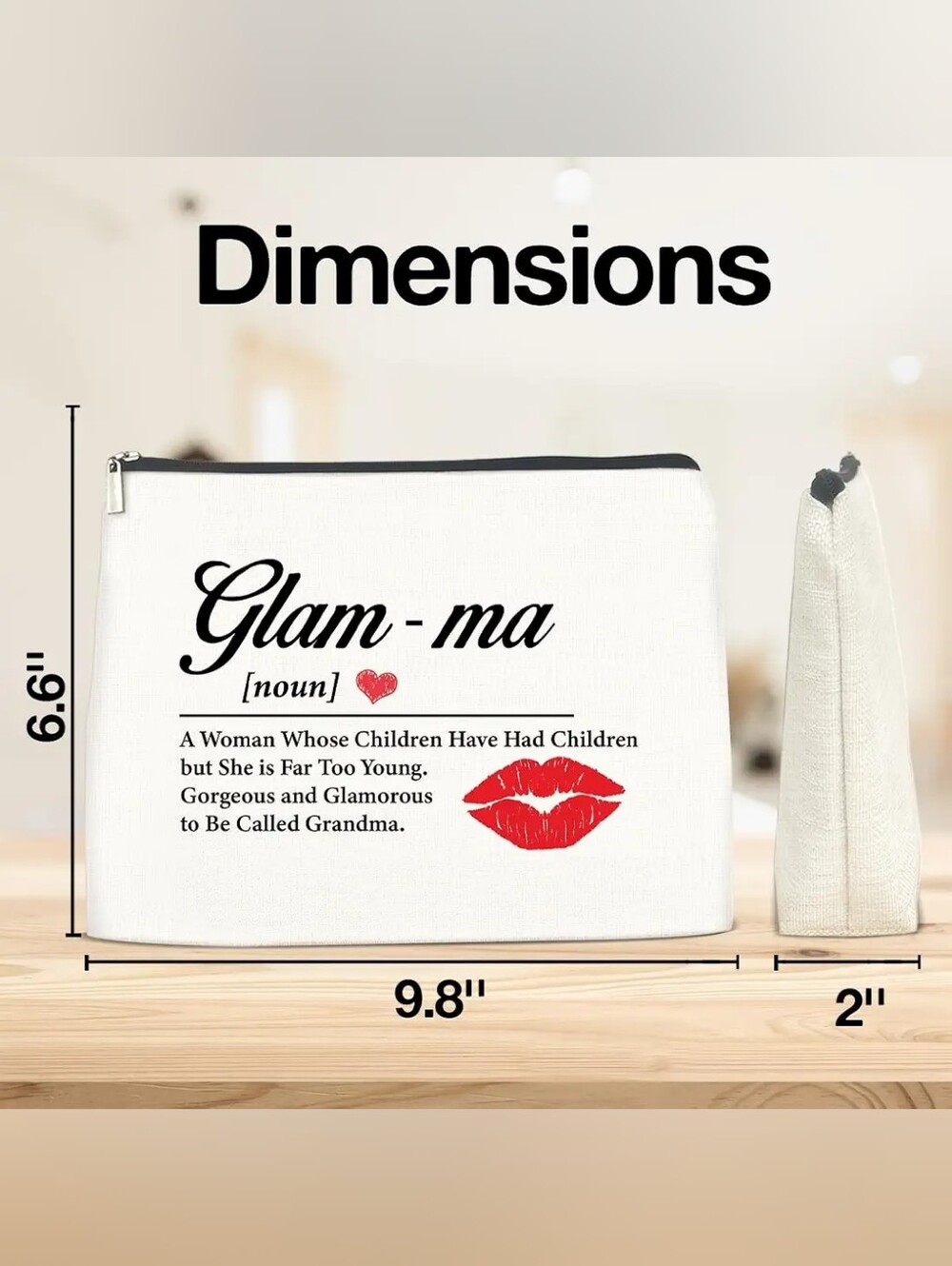 Grandma Gifts, Gifts for Grandma, Funny Glamma Makeup Bag Gifts for Grandmother
